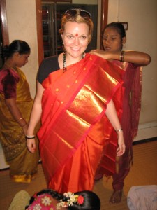 Trying On a Sari